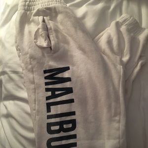 Brandy Melville white Malibu joggers